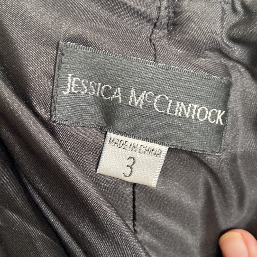 Jessica McClintock champagne turquoise sparkle strapless dress SZ 3 vintage cute - Picture 5 of 11